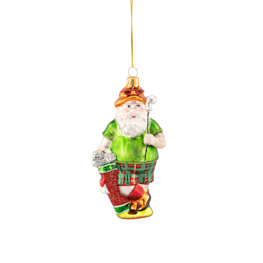 Golfing Santa Shaped Bauble