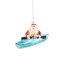 Santa in a Canoe Shaped Bauble