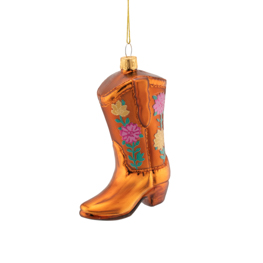 Floral Cowboy Boot Shaped Bauble
