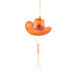 Floral Cowboy Hat Shaped Bauble