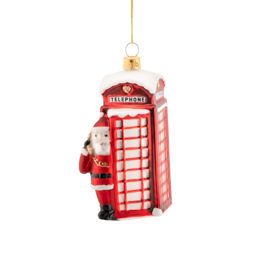 Santa in Phone Box Shaped Bauble