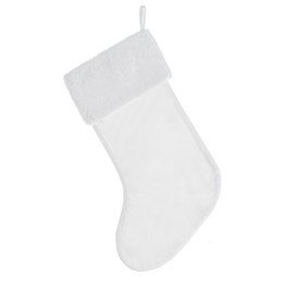 White Faux Fur Christmas Stocking