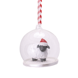 Sheep in Snow Dome Bauble