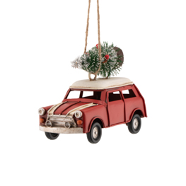 Vintage Car with Tree Metal Decoration