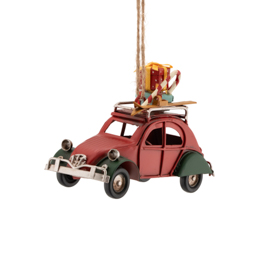 Vintage Car with Gifts Metal Decoration