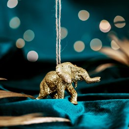 Luxe Gold Elephant Hanging Decoration