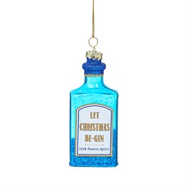 Blue Gin Bottle Shaped Bauble
