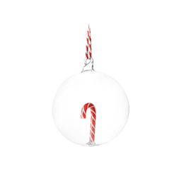Solid Glass Candy Cane in Bauble