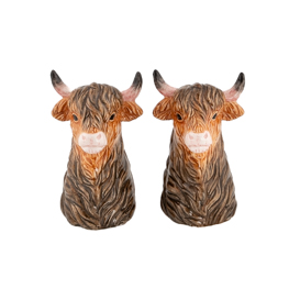 Highland Cow Head Salt & Pepper Shakers