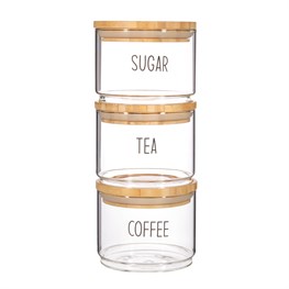 Tea, Coffee, Sugar Stacking Jars - Set of 3