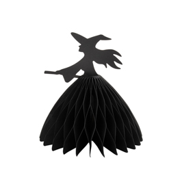 Honeycomb Witch on Broomstick Hanging Decoration