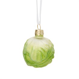 Fun Food Brussel Sprout Glitter Shaped Bauble