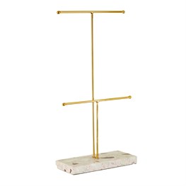 Double Terrazzo Gold Jewellery Stand