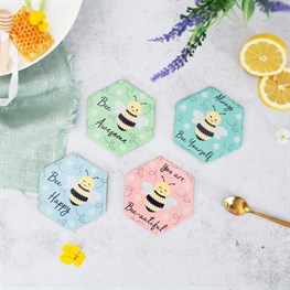 Queen Bee Coasters - Set of 4