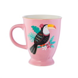 Pink Tiki Toucan Tropical Mug