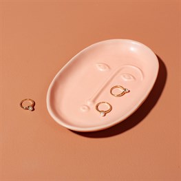 Face Trinket Dish Matt Pink
