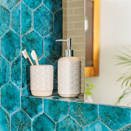 Japandi Seigaha Wave Pattern Soap Dipenser