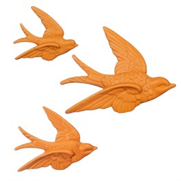 Swallow Wall Decorations Terracotta - Set of 3