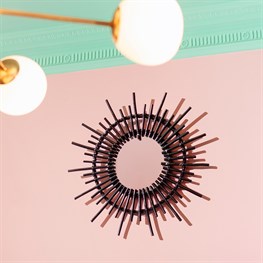 Black Rattan Starburst Mirror