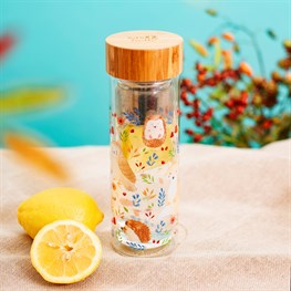 Forest Folk Glass Water Bottle