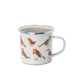 Vintage Birds Enamel Mug