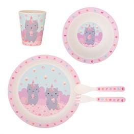 Luna Caticorn Bamboo Tableware Set