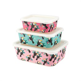 Set of 3 Toucan Bamboo Lunch Boxes