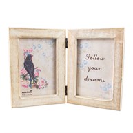Double White Wood Photo Frame