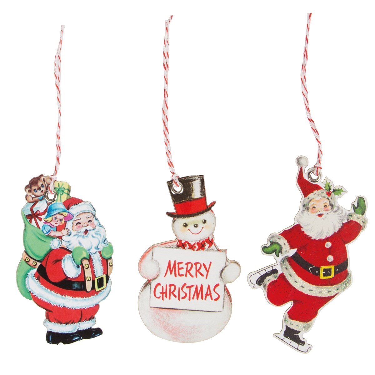 Retro Vintage Christmas Scene Gift Tags x 15