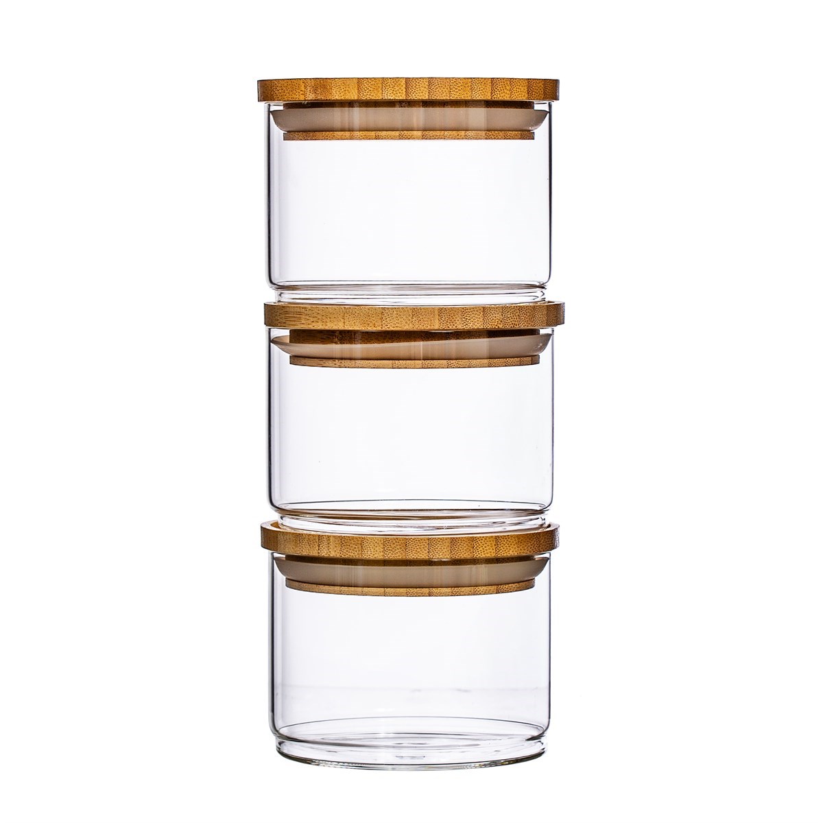 Stacking Glass Storage Jars Set of 3