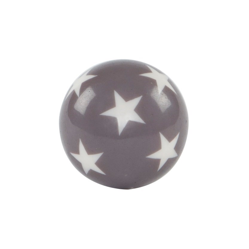 Grey Round Star Drawer Knob