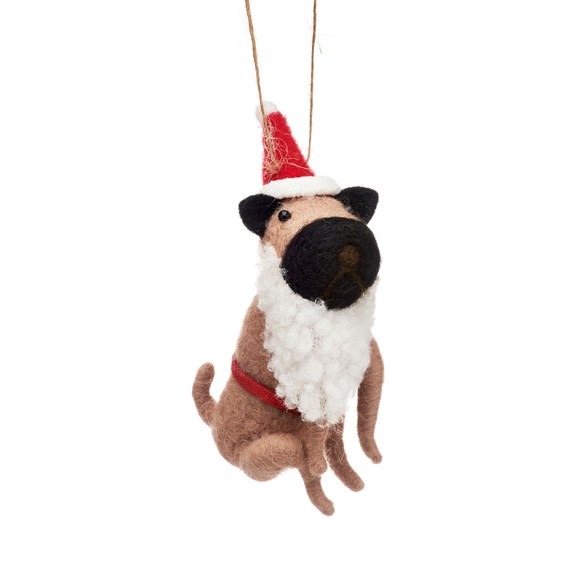 Pug Santa Hanging Decoration