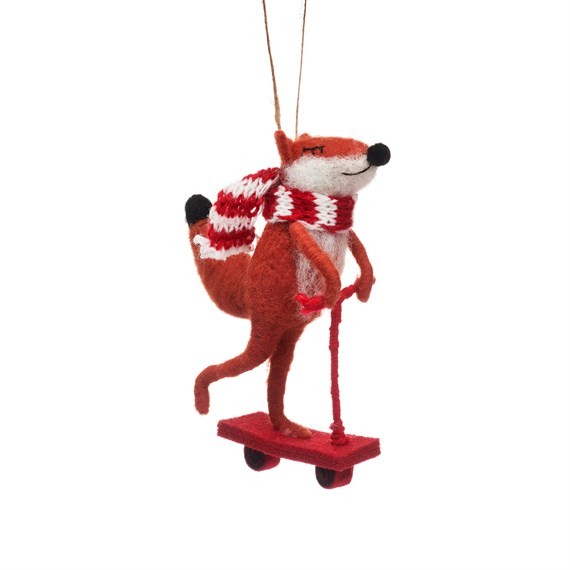 Fox on a Scooter Hanging Decoration