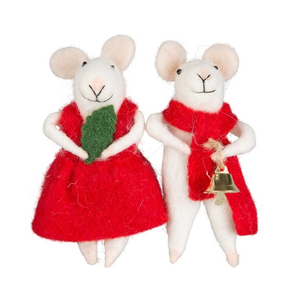 Millie & George Christmas Mouse Standing Decoration Assorted