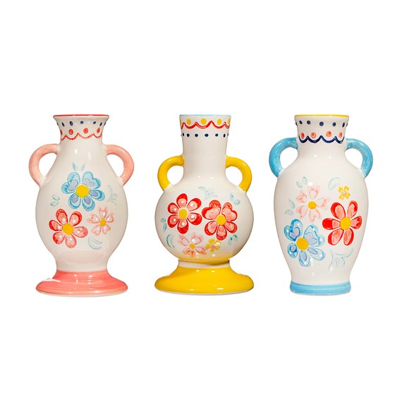 Folk Floral Small Vase Assorted