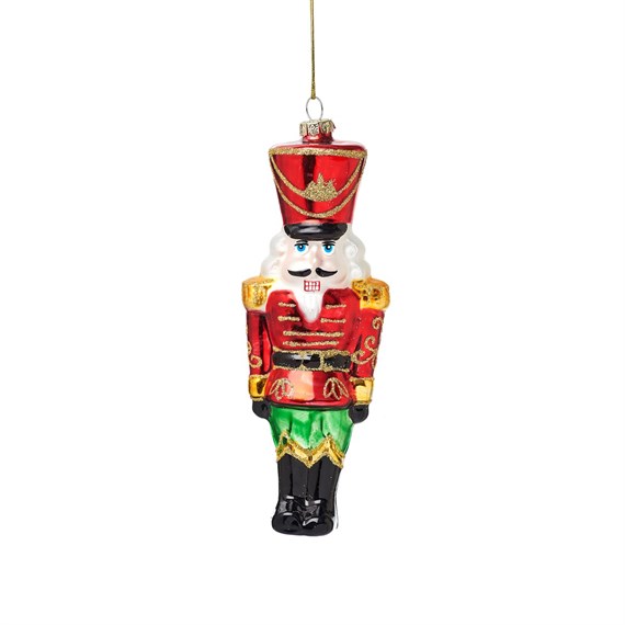 Nutcracker Doll Shaped Bauble Red