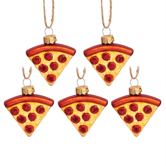Pizza Slices Baubles in a Box -Set of 5