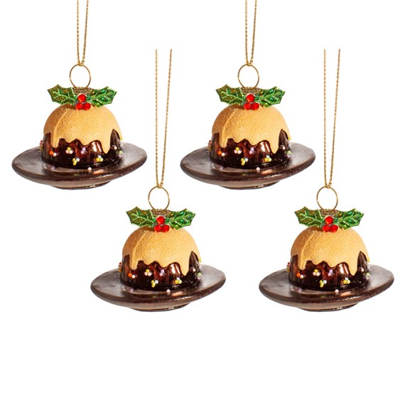 Christmas Pudding Bauble - Set of 4