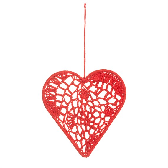 Crochet Red Heart Decoration