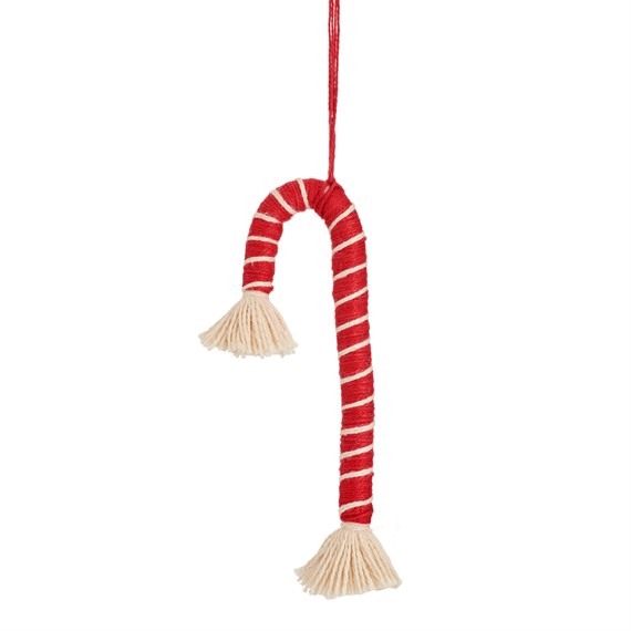 Tasselled Candy Cane Decoration