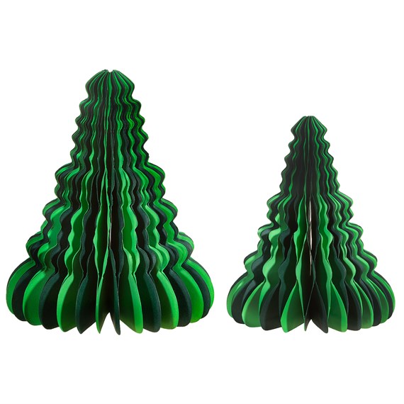 Green Honeycomb Paper Standing Decorations - Set of 2