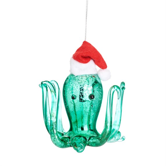 Octopus with Santa Hat Shaped Bauble